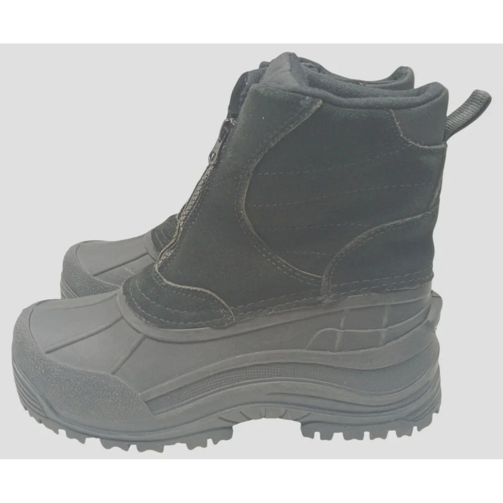 Falls Creek Black Waterproof / Front Zip / Winter Boots / 3M Insulated / Size: 7